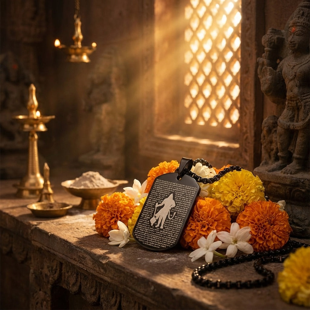 Hanuman Chalisa Pendant MicroCarved Black