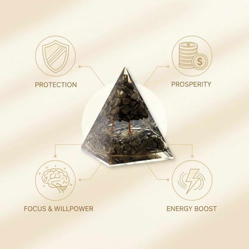 Pyrite Tree Pyramid & Golden Pyrite Tortoise Combo for Wealth & Prosperity
