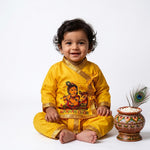 Size 1 Makhan Chor Yellow Krishna Dress with Golden Border