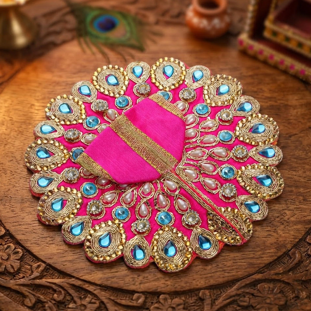 Size 2 Premium Heavy Stone & Pearl Laddu Gopal Dress