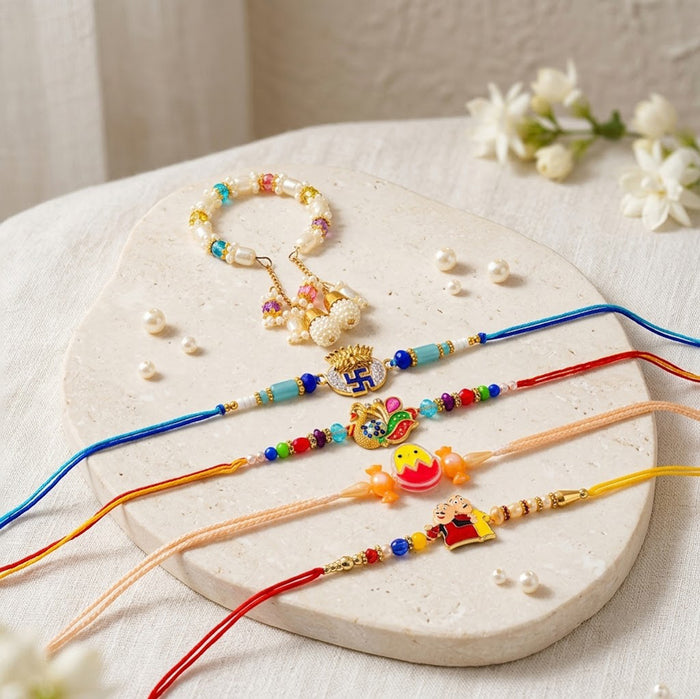 Handcrafted Family Rakhi Combo (Set of 5)