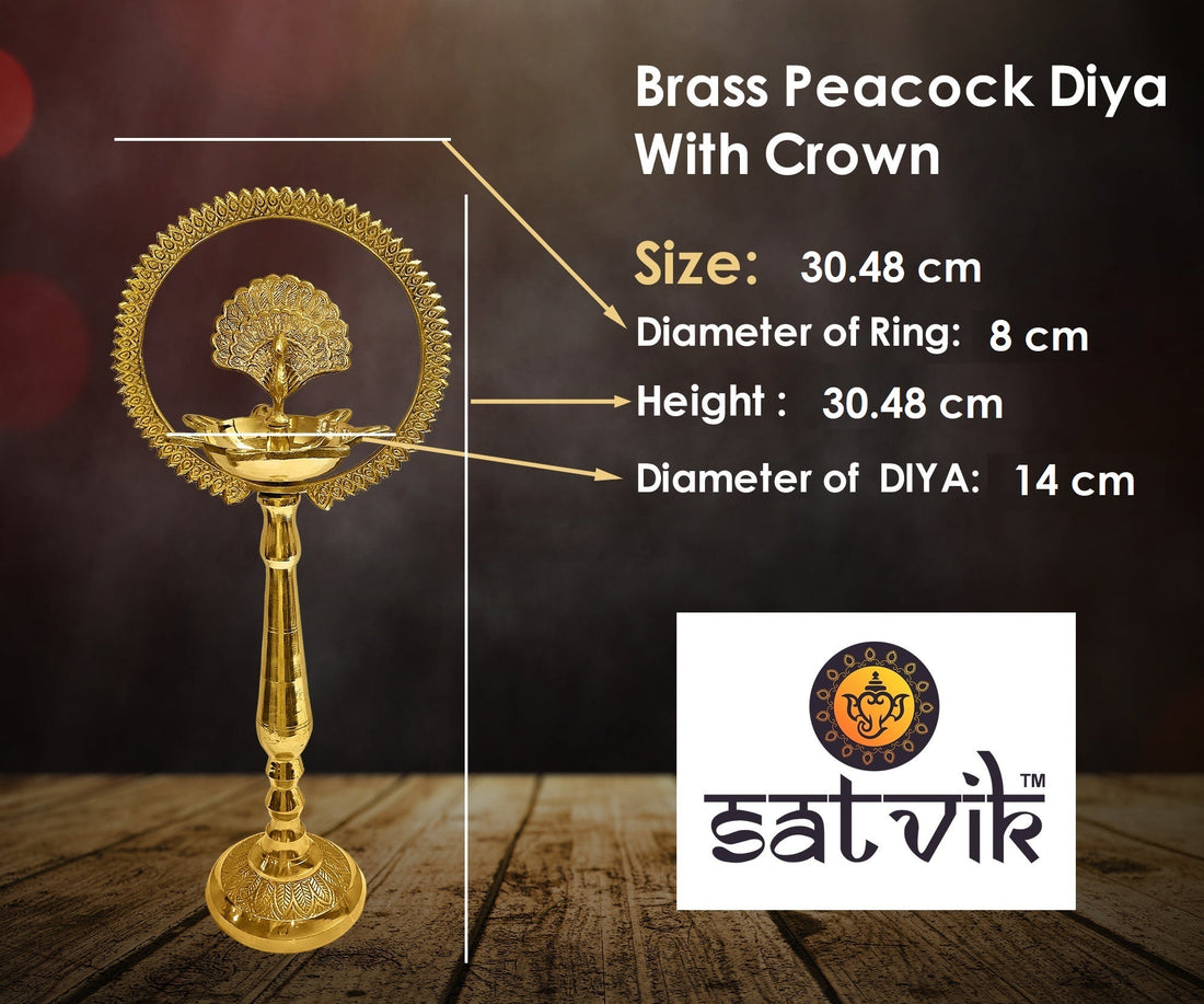 12 INCH Brass Mor Kiran Style Kerala Diya