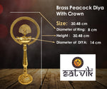 12 INCH Brass Mor Kiran Style Kerala Diya
