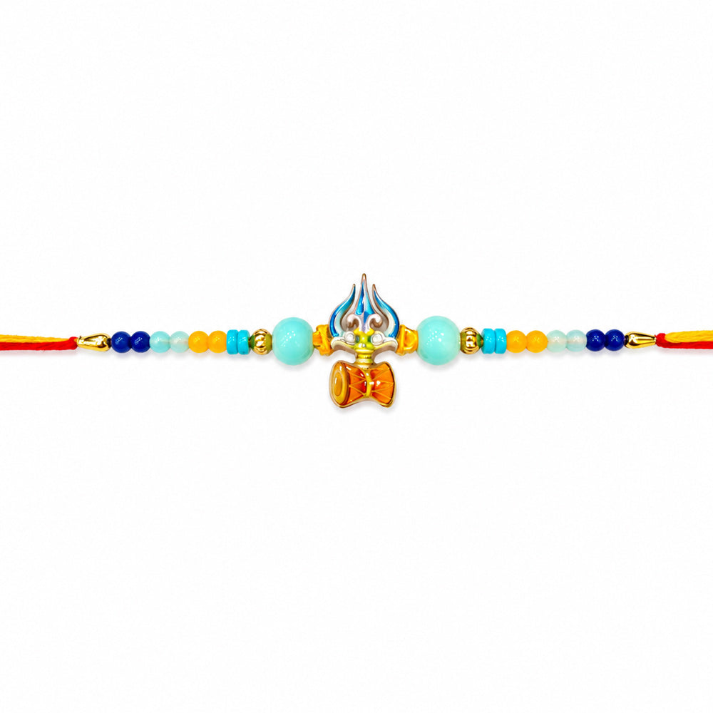 Auspicious Trishul Damru Symbol Kids Rakhi