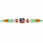 Traditional Bal Krishna Square Enamel Frame Kids Rakhi