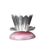 Elegant Silver Plated Lotus Diya with Resin Base
