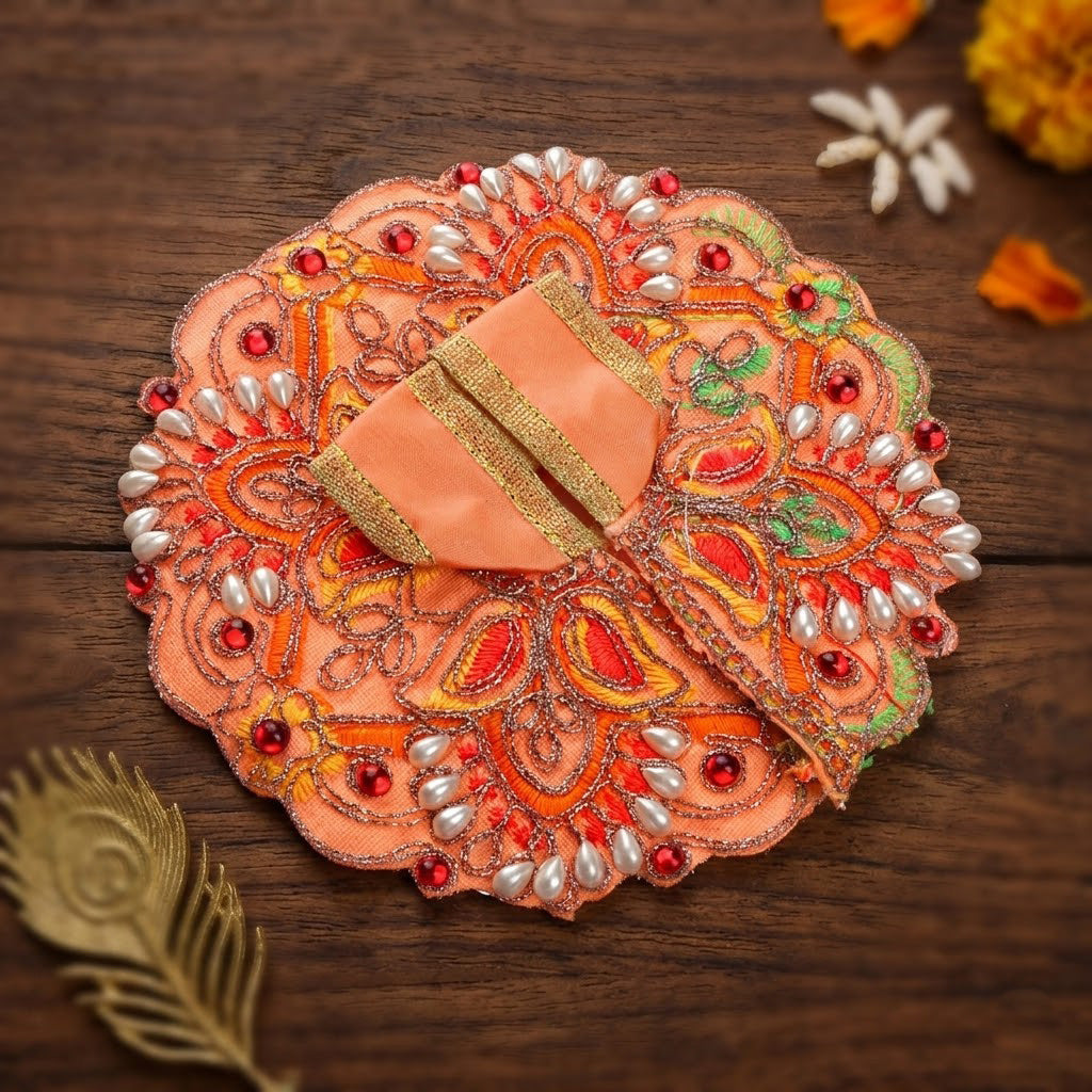 Size 2 Colour Stones Embroidered Laddu Gopal Dress