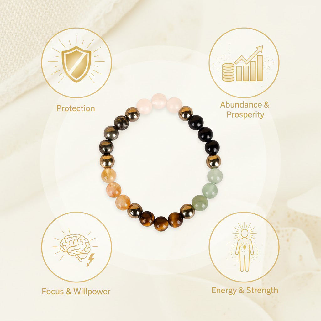 Dhan Yog Bracelet & Zodiac Selenite Plate Wealth Combo