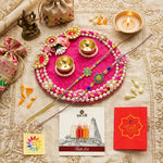 Multicolor Enamel Daisy Starburst Floral Designer Rakhi (Set of 2)