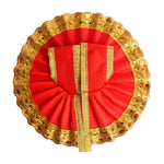 Radiant Laddu Gopal Red Dress with Golden Sequined Border