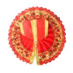 Radiant Crimson Red Laddu Gopal Dress with Golden Border