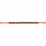 Traditional Red Thread Rudraksha Design Rakhi
