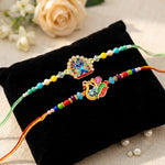 Handcrafted Multicolor Peacock Meenakari Rakhi (Set of 2)
