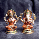 Beautiful handcrafted brass Lakshmi Ganesh idol for home temple and festive pooja. India’s Largest Brass Idols Brand - www.satvikstore.in
