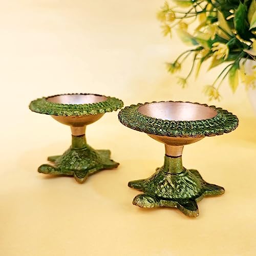 Multicolor Turtle Diya Metal Table Dia Laxmi Candle Tea Light Holder