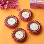 Exquisite Decorative Multicolor Surya Metal Diya
