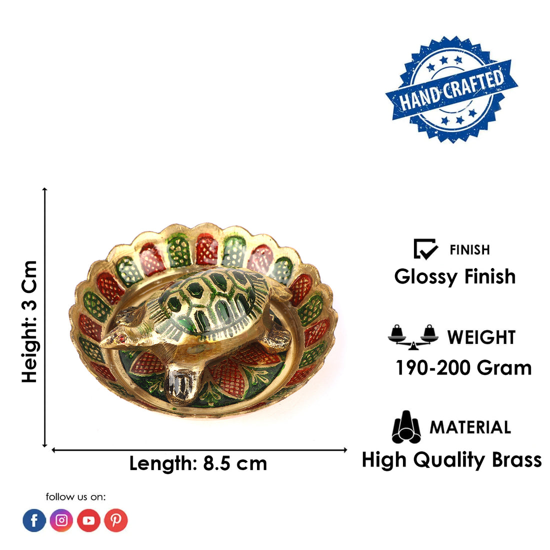 Brass Colored Turtle with Nakashi Plate/Tray (Small)