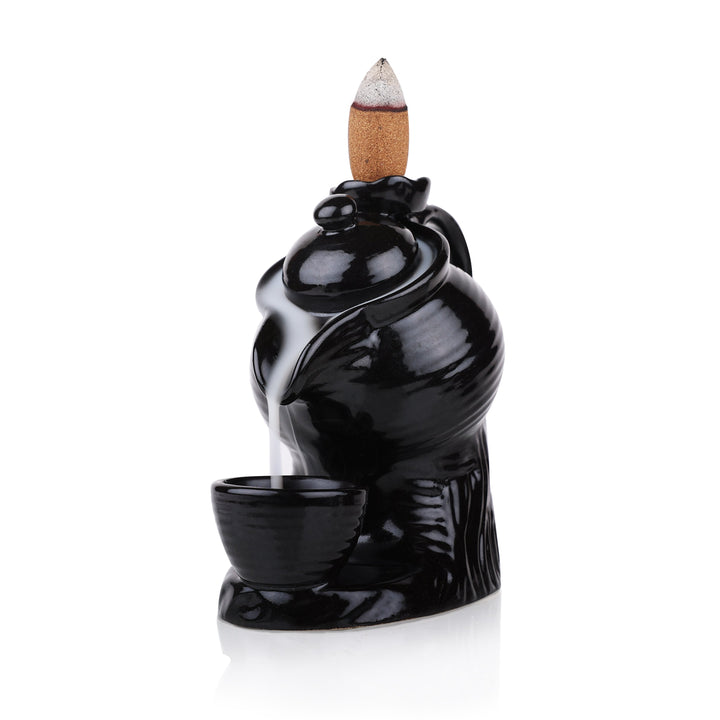 Amogha tea pot design backflow incense cone holder with cones