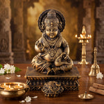 Premium Antique Gold Kuber Maharaj Resin Statue