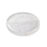 Selenite Crystal Recharging Plate with Zodiac Sign Spiritual Tool