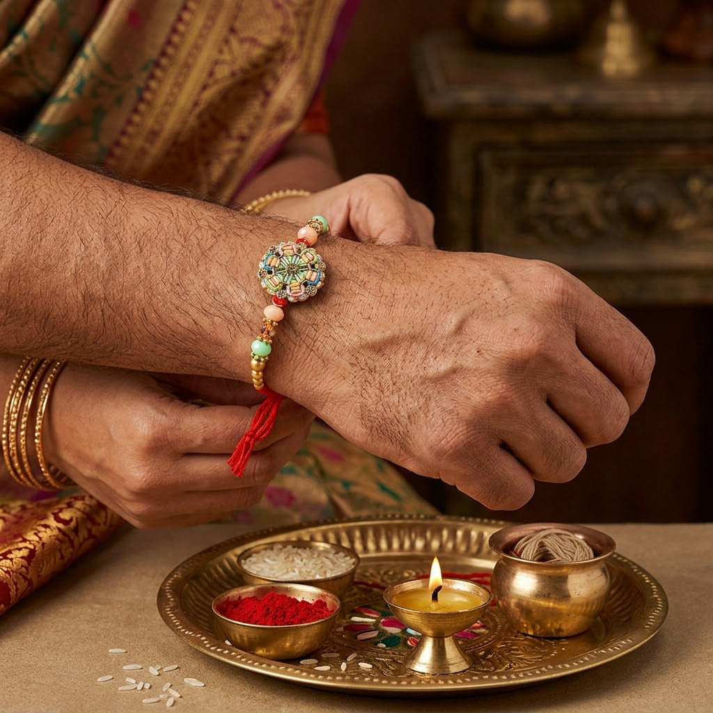 Handcrafted Family Rakhi Combo (Set of 5)