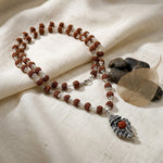 5 Mukhi Rudraksha Mala with Silver-Toned Sumeru Pendant India’s Largest Pooja Accessories Brand – www.satvikstore.in
