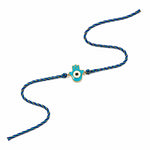 Turquoise and Gold Hamsa Motif Evil Eye Rakhi