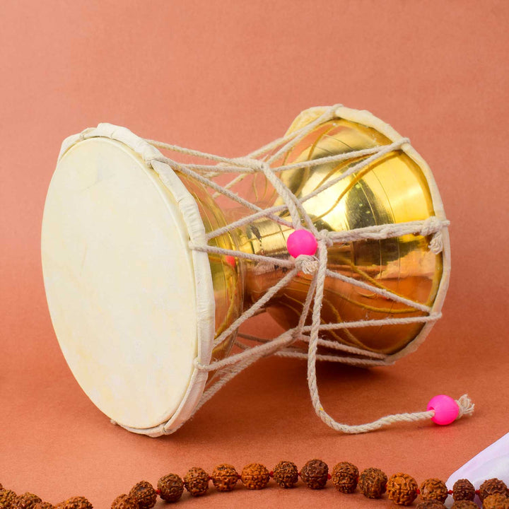 6.5 Inch Divine Brass Damru for Lord Shiva – Sacred Sound Instrument for Pooja. India’s Largest Pooja Accessories Brand – www.satvikstore.in