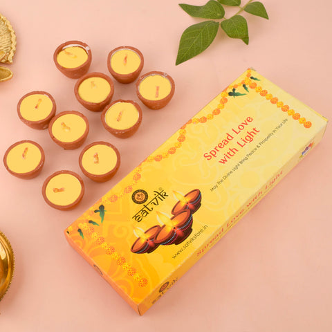 60 Min Big Size Cow Ghee Diya (Nitya Jyot), crafted with pure cow ghee for 60 minutes of continuous burning. Perfect for daily pooja, aarti, and spiritual rituals. Eco-friendly and handmade. India’s Largest Pooja Accessories Brand – www.satvikstore.in