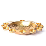Decorative Metal Peacock Flower Urli with Tea Light