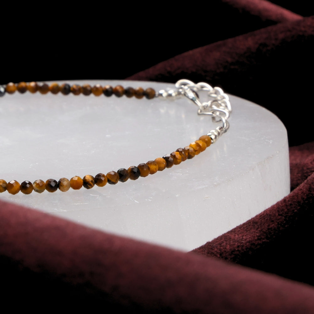 Tiger Eye Anklet Stylish Spiritual Wear
