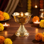 Handcrafted Floral Akhand Brass Rose Diya