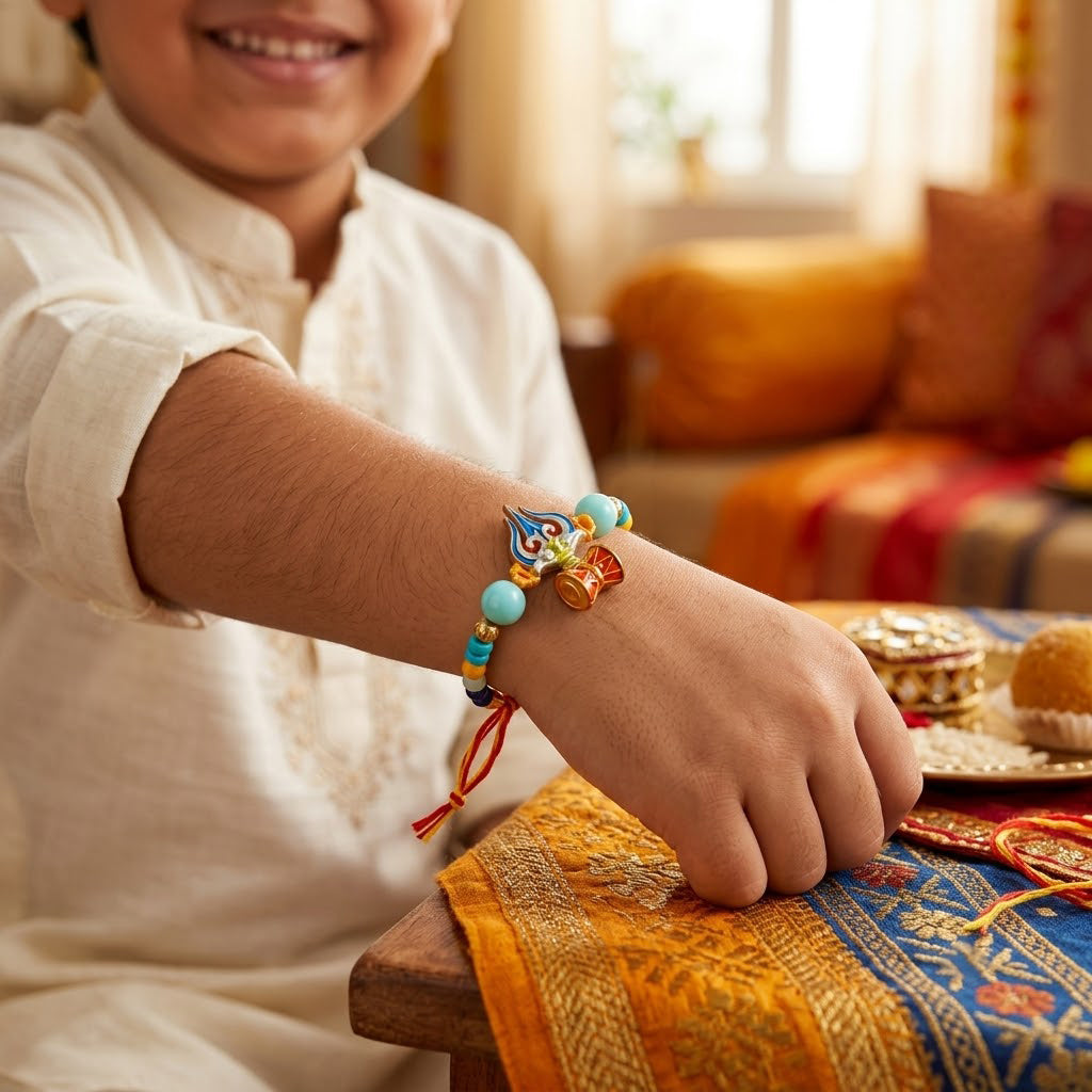 Multi Design Devotional Family Rakhi Combo (Set of 5)