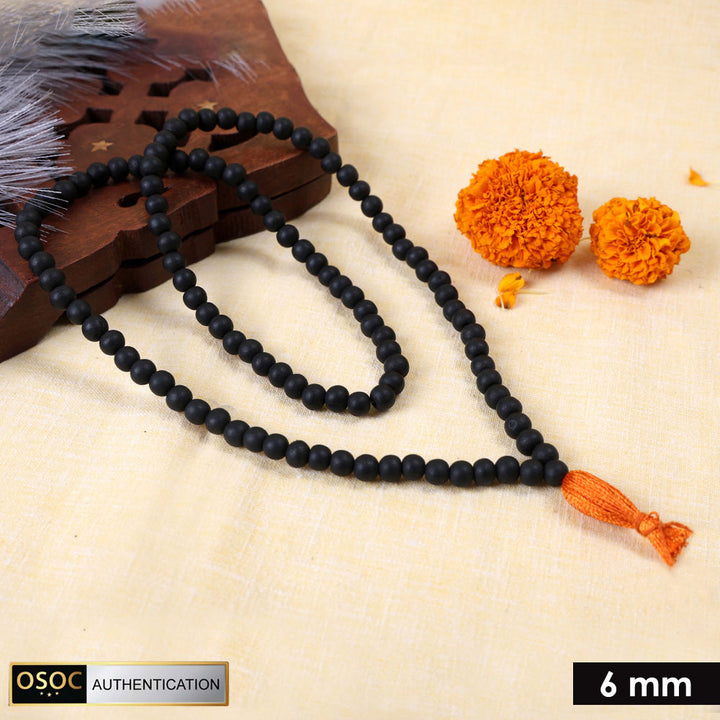 6mm Govt. Certified Karungali Jap Mala with 108+1 Beads – Authentic Ebony Prayer Beads for Meditation, Spiritual Growth, and Positive Energy. India’s Premium Jap Mala Store - www.satvikstore.in
