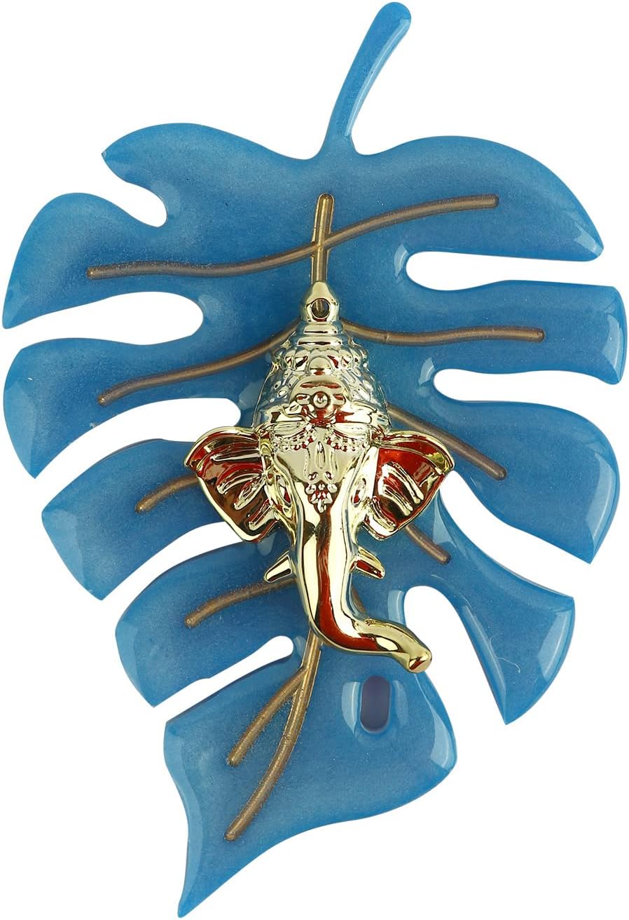 Elegant Classic Finish Ganesha On Leaf Wall Hanging