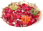 Metal Lotus Shape Urli for Decor With Floating Diya