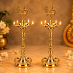 36 Inch Brass Kerala Peacock Samai Deepam Inauguration Lamp