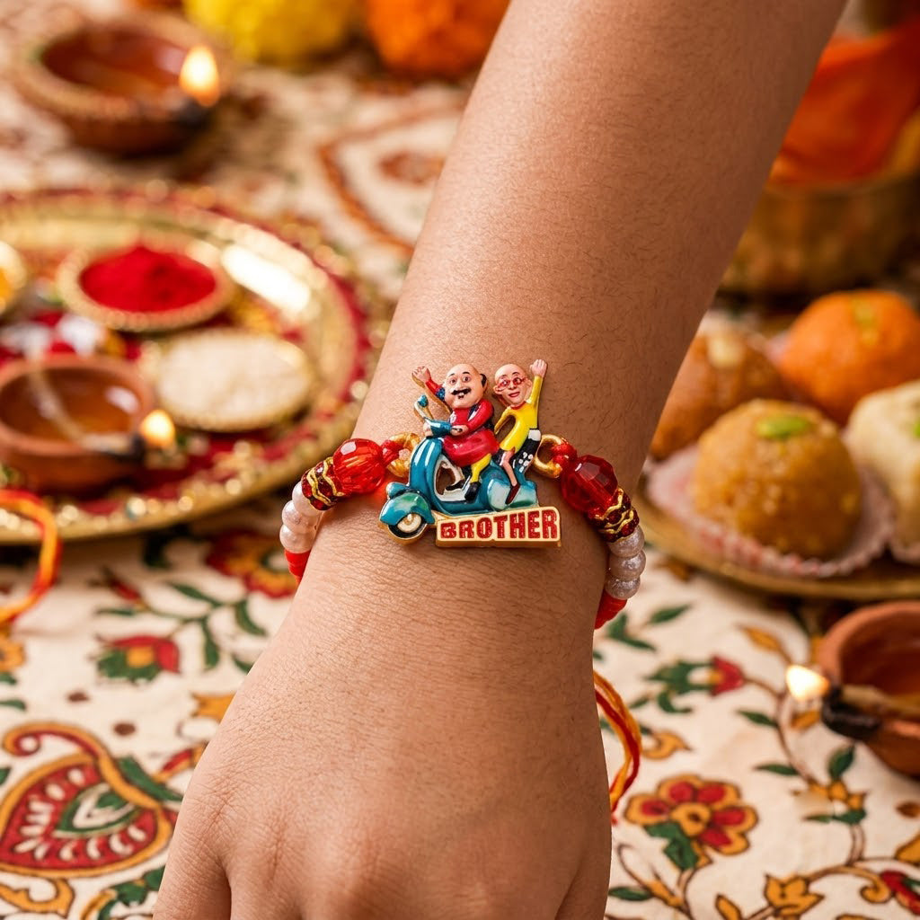 Designer Multicolor and Pearl Rakhi Pack (Set of 5)