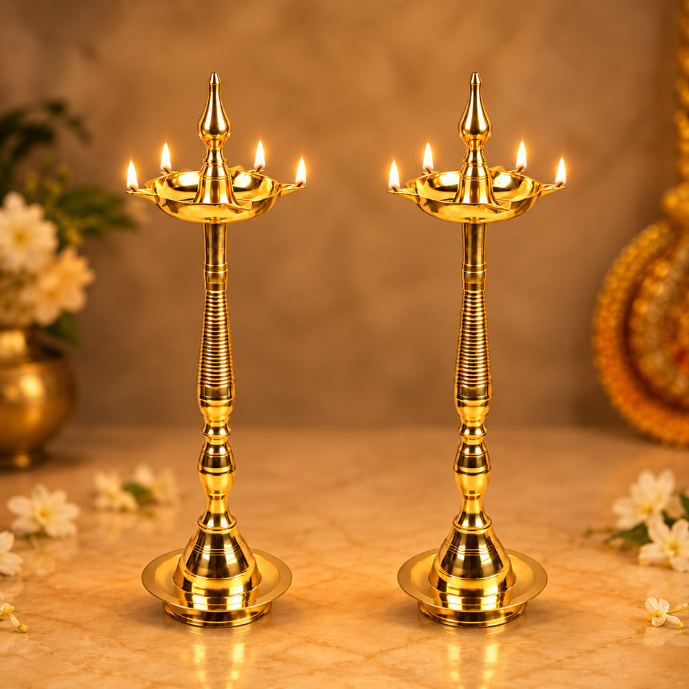 28 Inch Brass Kerala Diya Samai Lamp