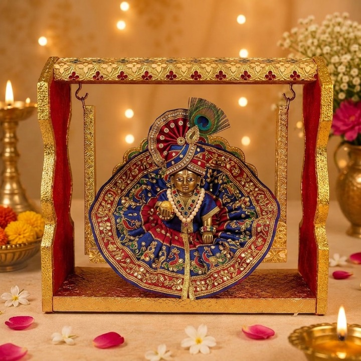 Traditional Meenakari Jhula for Laddu Gopal