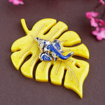 Elegant Classic Finish Ganesha On Leaf Wall Hanging