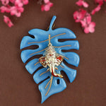 Elegant Classic Finish Ganesha On Leaf Wall Hanging