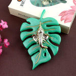 Elegant Classic Finish Ganesha On Leaf Wall Hanging