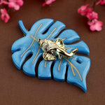 Elegant Classic Finish Ganesha On Leaf Wall Hanging