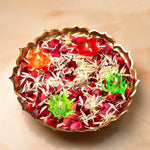 Metal Lotus Shape Urli for Decor With Floating Diya (Pack of 3)