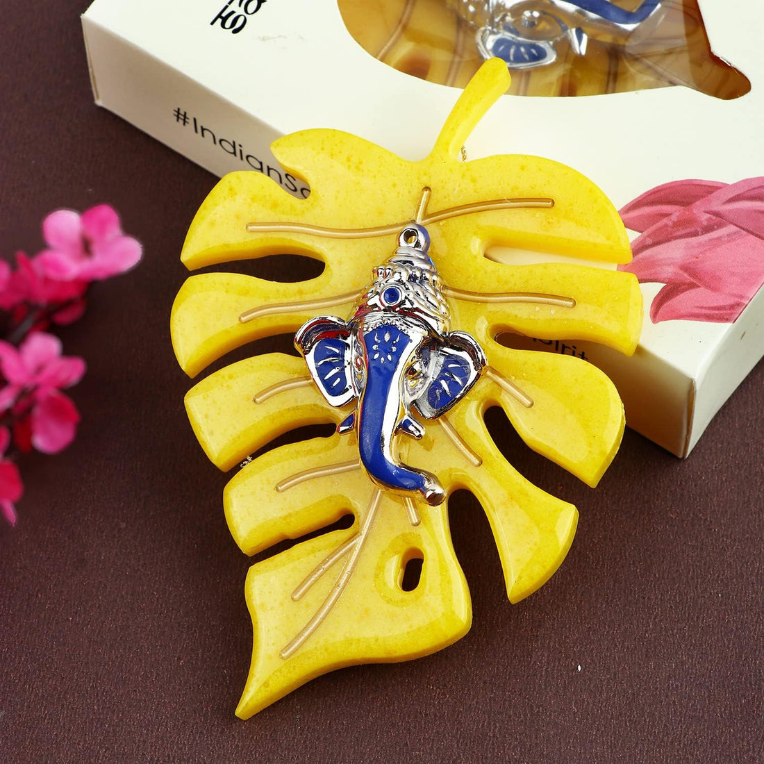 Elegant Classic Finish Ganesha On Leaf Wall Hanging