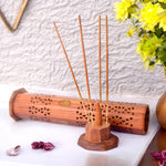 Handcrafted Wooden Standing Incense Holder for Pooja and Home Decor