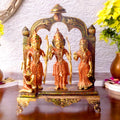   Large Brass Idol of 12.5 Inch Majestic Brass Ram Darbar Idol with Royal Touch of Divine Elegance. This Majestic Brass Ram Darbar Idol beautifully captures the essence of divinity and royalty. Crafted with intricate detailing, it showcases Lord Ram in a regal pose, symbolizing strength, devotion, and grace. 