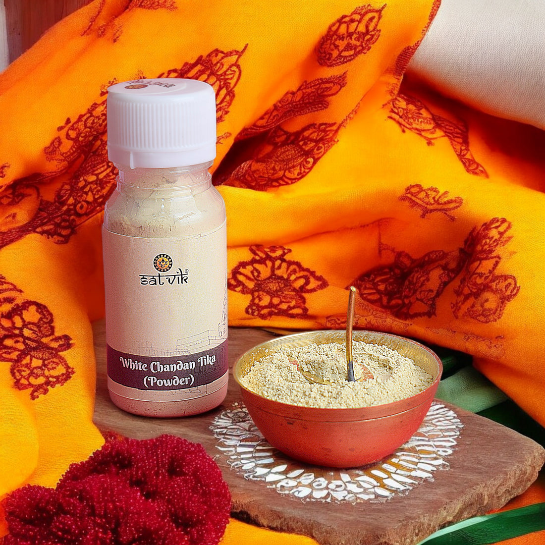 White Chandan/Gopi Chandan Tika (Safed Chandan Tilak) Powder