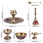 Ravishing 7 Pc Brass Puja Thali Set with Premium Velvet Box (8 Inch)